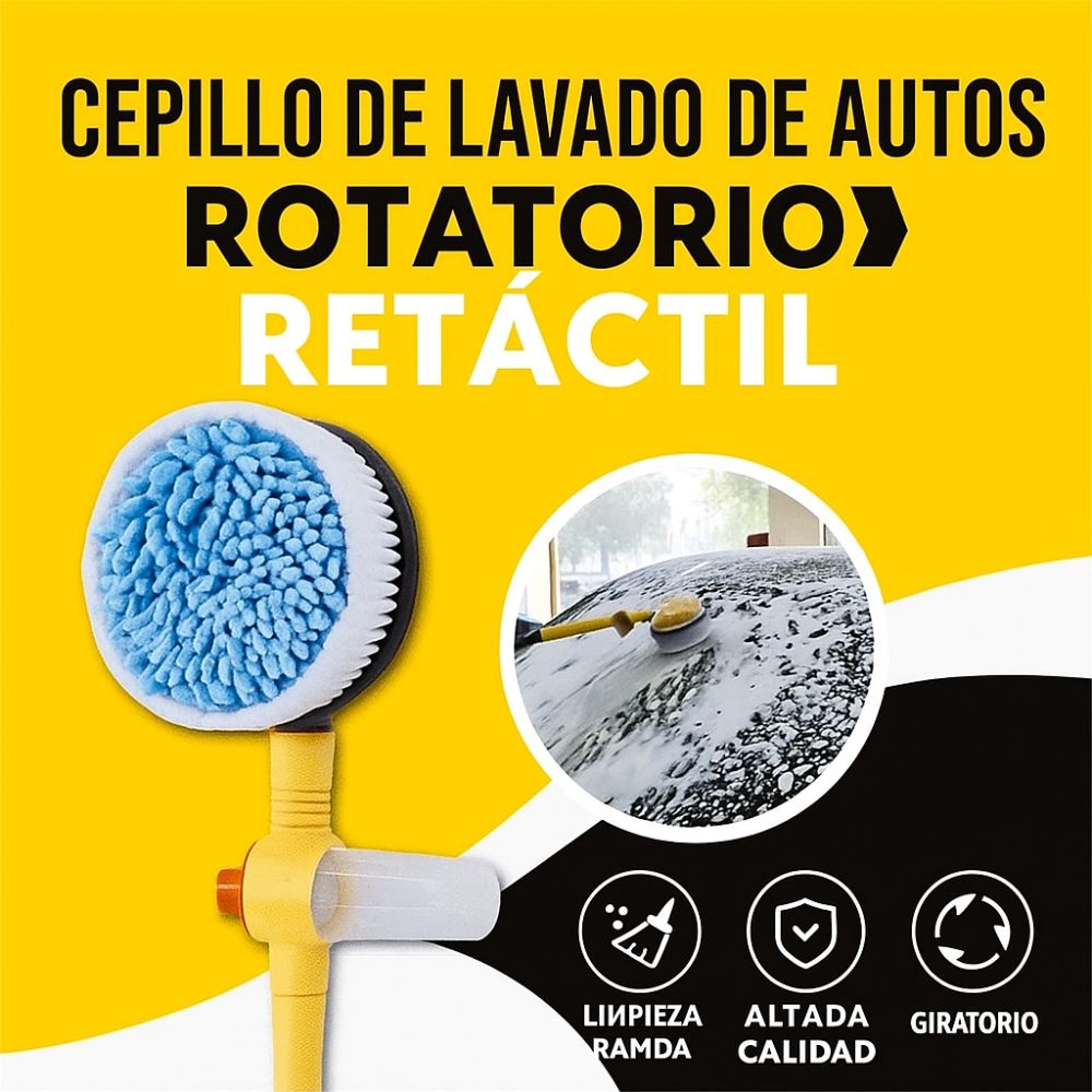 HydroCepillo 360 – Limpia tu auto sin esfuerzo solo conecta, gira y brilla