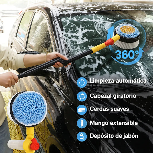 HydroCepillo 360 – Limpia tu auto sin esfuerzo solo conecta, gira y brilla
