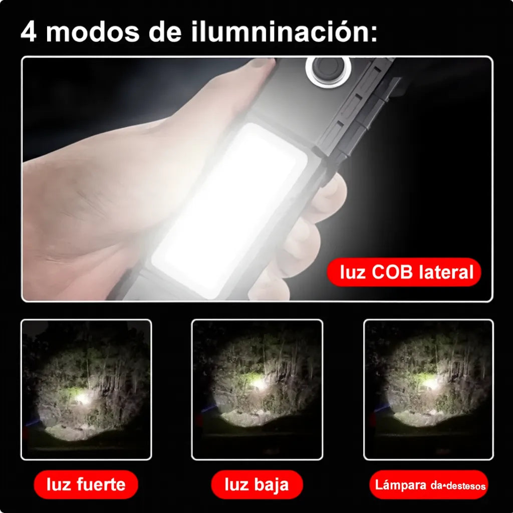 🔦 Linterna de Seguridad 5 en 1 con Martillo y Power Bank