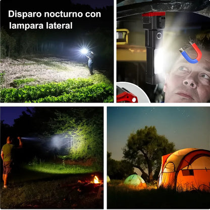🔦 Linterna de Seguridad 5 en 1 con Martillo y Power Bank